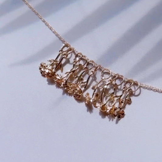Gold Birth Flower Necklace