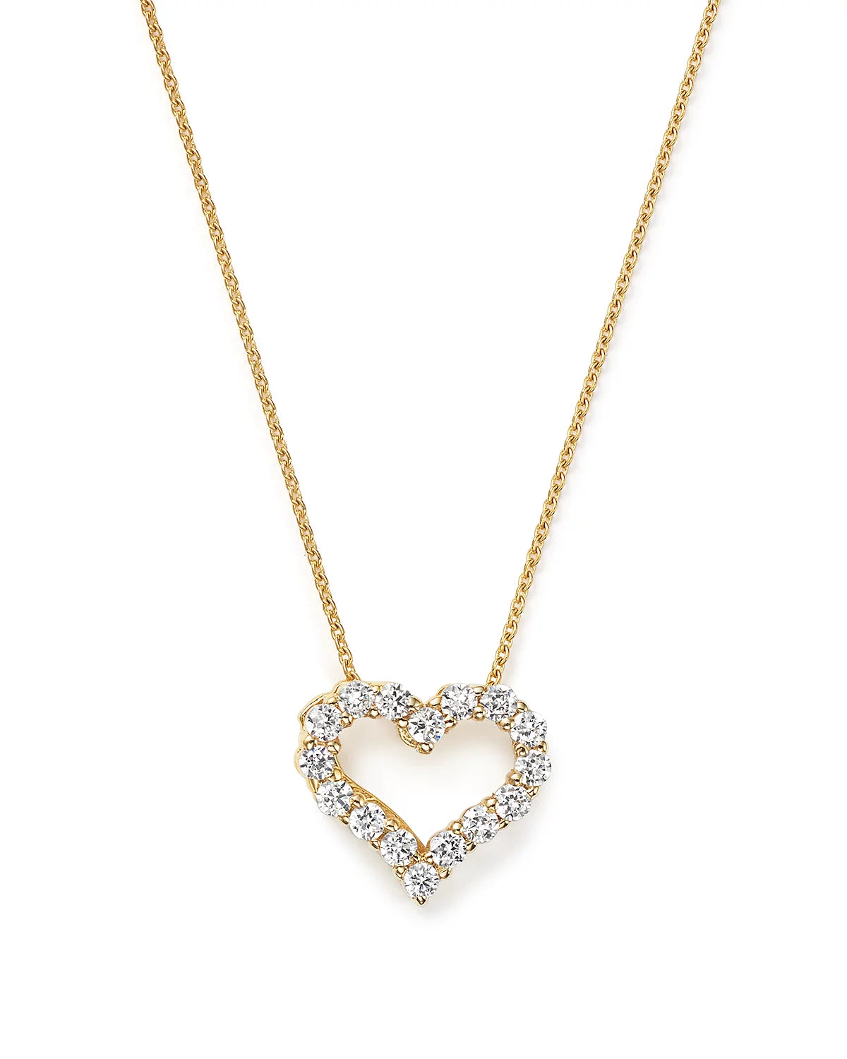 Diamond Heart Pendant Necklace 14K Yellow Gold, .25 ct. t.w.