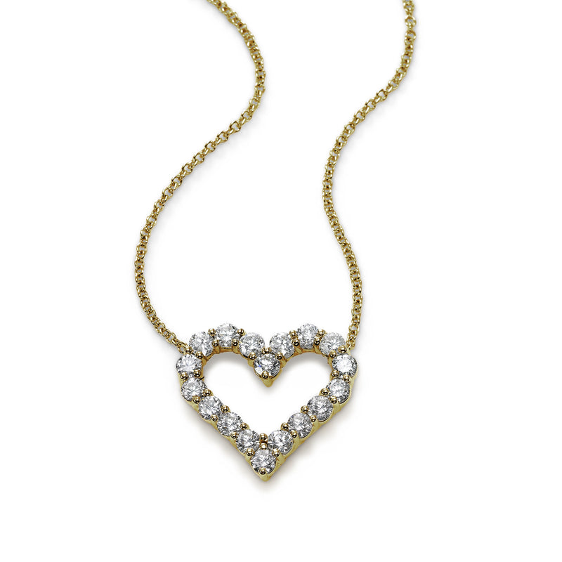 Diamond Heart Pendant Necklace 14K Yellow Gold, .50 ct. t.w.