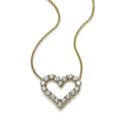 Diamond Heart Pendant Necklace 14K Yellow Gold, .50 ct. t.w.