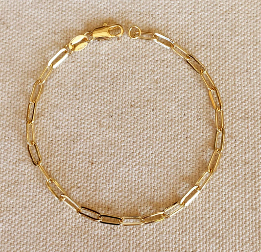 18k Gold Filled Short Link Paperclip Bracelet