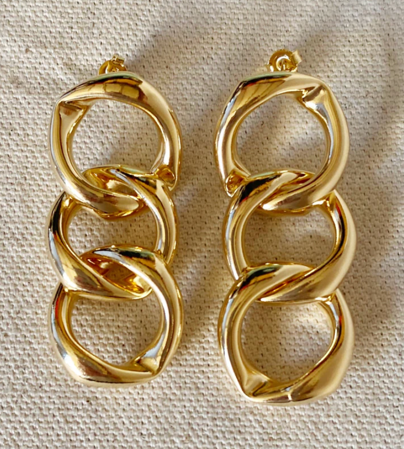 18k Gold Filled Chain Drop Earrings