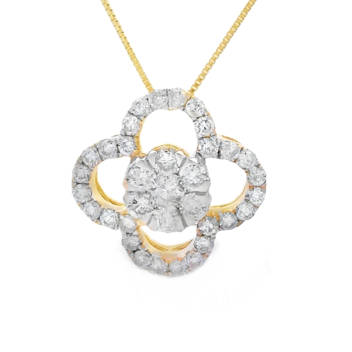 Multi-Diamond Clover Necklace